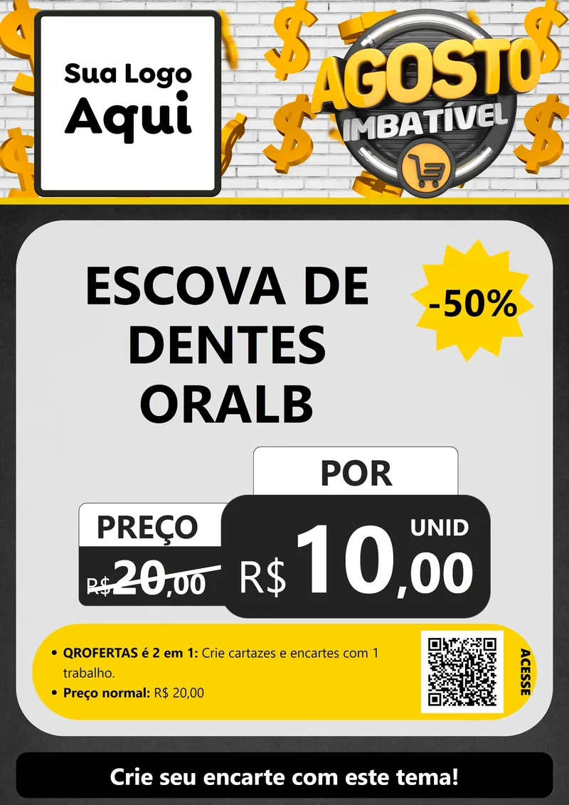 Modelo de Cartaz para Cartaz A4 Vertical com o tema Agosto imbatível para Higiene Pessoal
