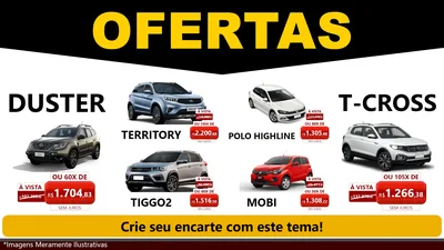 Modelo de TV para TV Horizontal com o tema Ofertas Preto e Vermelho Cartaz para Concessionaria de Carros