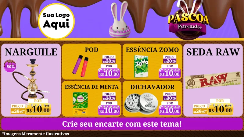Modelo de TV para TV Horizontal com o tema Páscoa Premiada para Tabacaria