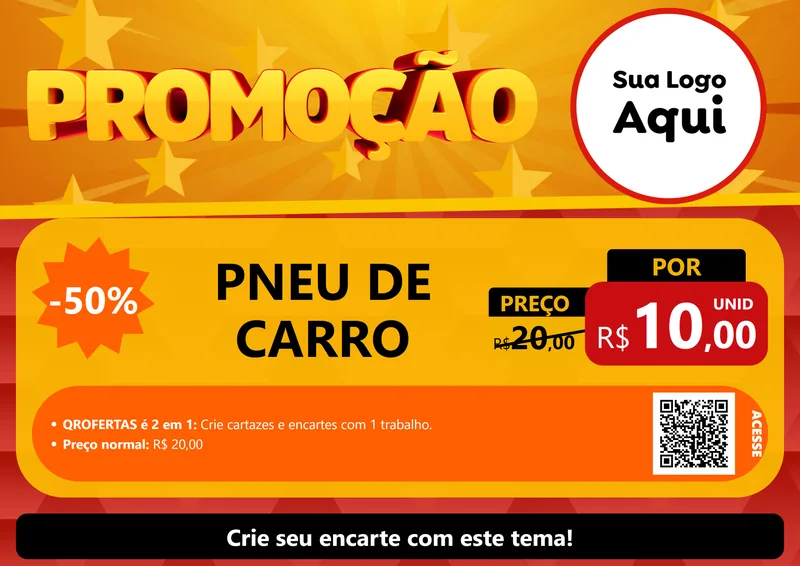 Modelo de Cartaz para Cartaz A4 Horizontal com o tema Promoção para Auto peças