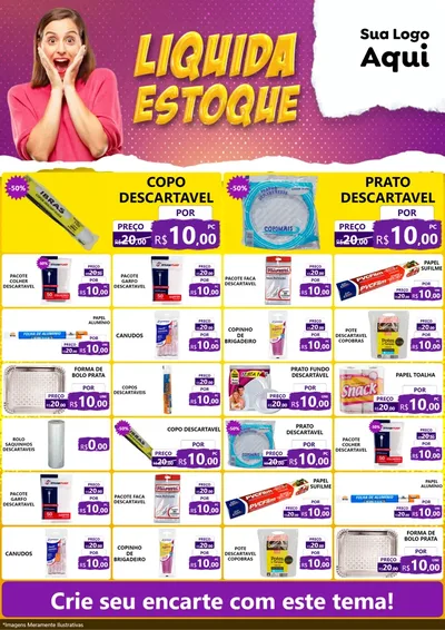 Modelo de Encarte para Encarte A4 Vertical com o tema Liquida estoque para Embalagens