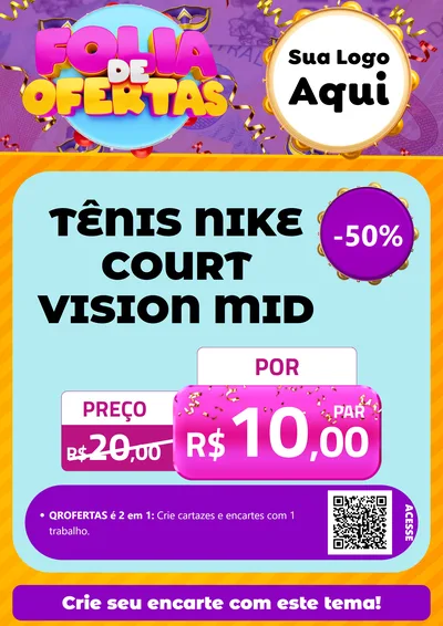 Modelo de Cartaz para Cartaz A4 Vertical com o tema Folia de Ofertas para Calçados