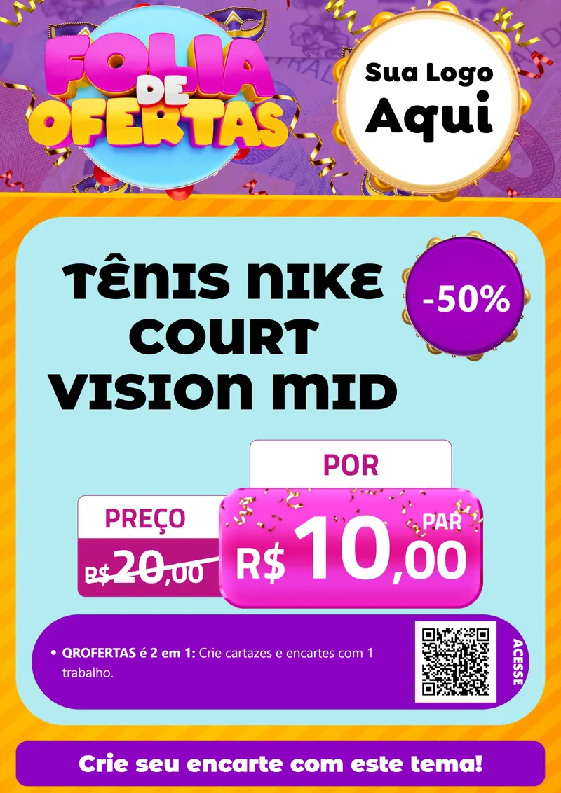 Modelo de Cartaz para Cartaz A4 Vertical com o tema Folia de Ofertas para Calçados