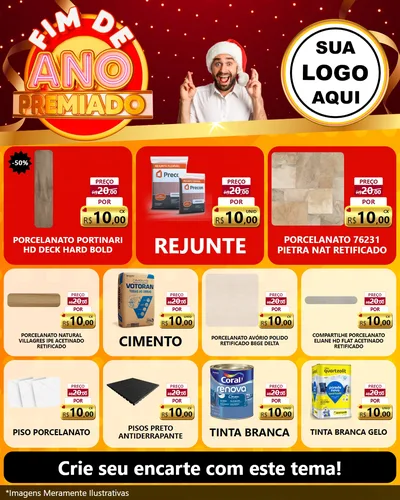 Modelo de Rede Social para Feed Instagram com o tema Fim de Ano Premiado para Pisos e revestimentos