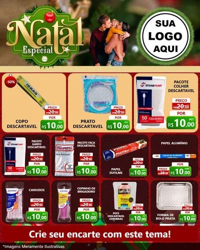 Modelo de Rede Social para Feed Instagram com o tema Natal Especial para Embalagens