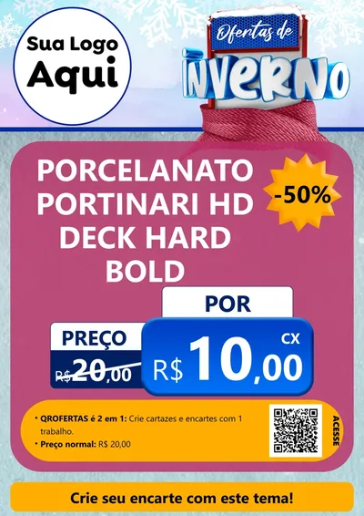Modelo de Cartaz para Cartaz A4 Vertical com o tema Ofertas de Inverno para Pisos e revestimentos