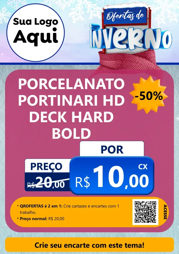 Modelo de Cartaz para Cartaz A4 Vertical com o tema Ofertas de Inverno para Pisos e revestimentos