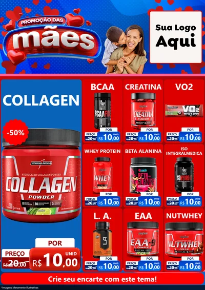 Modelo de Encarte para Encarte A4 Vertical com o tema Promoção das Mães para Suplementos alimentares