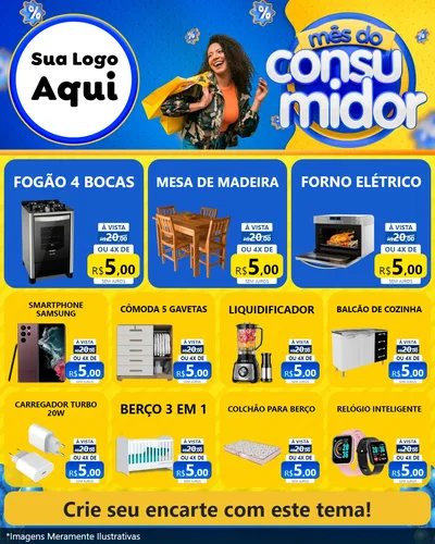 Modelo de Rede Social para Feed Instagram com o tema Mês do Consumidor para Móveis e Eletro