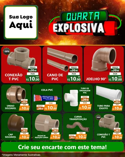 Modelo de Rede Social para Feed Instagram com o tema Quarta Explosiva para Tubos e conexões