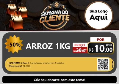 Modelo de Cartaz para Cartaz A4 Horizontal com o tema Semana do Cliente para Supermercado