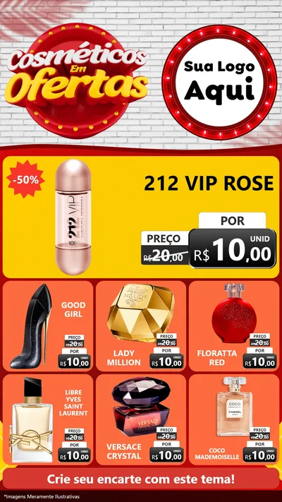 Modelo de Rede Social para Stories com o tema Cosméticos em Ofertas para Perfumes