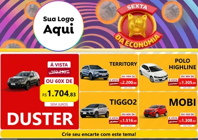 Modelo de Encarte para Encarte A4 Horizontal com o tema Sexta da Economia para Concessionaria de Carros