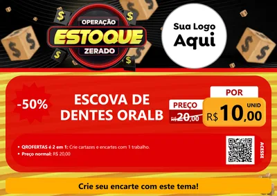 Modelo de Cartaz para Cartaz A4 Horizontal com o tema Operação Estoque Zerado para Higiene Pessoal