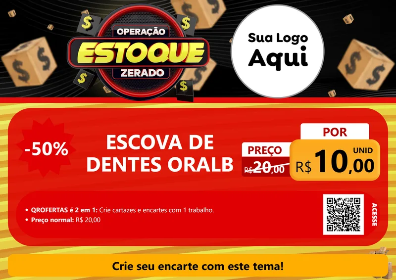 Modelo de Cartaz para Cartaz A4 Horizontal com o tema Operação Estoque Zerado para Higiene Pessoal