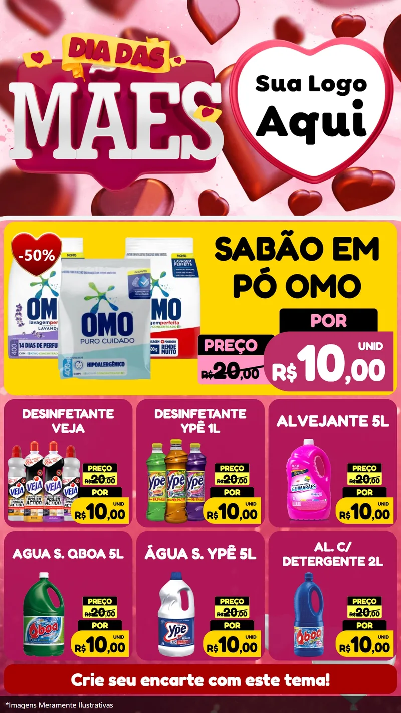 Modelo de Rede Social para Stories com o tema Dia Das Mães para Produtos de Limpeza