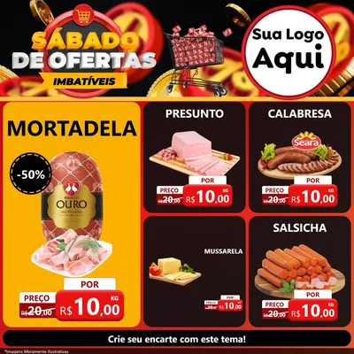 Modelo de Rede Social para Feed Facebook com o tema Sábado de Ofertas Imbatíveis para Frios e Laticínios