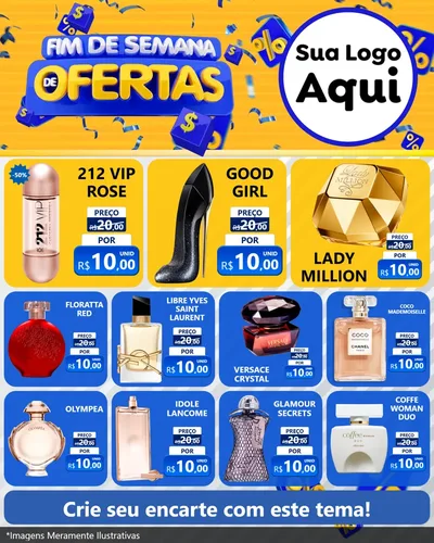 Modelo de Rede Social para Feed Instagram com o tema Fim de Semana de Ofertas para Perfumes