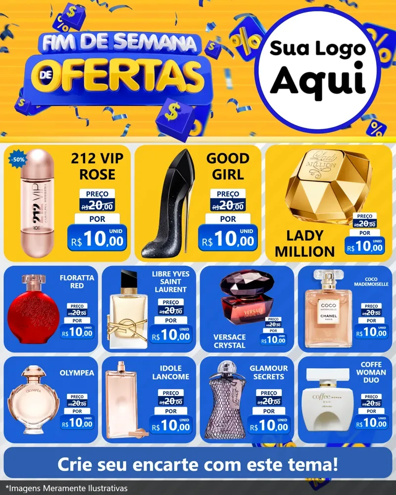 Modelo de Rede Social para Feed Instagram com o tema Fim de Semana de Ofertas para Perfumes