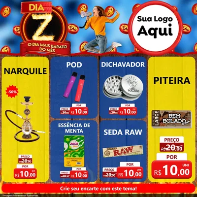 Modelo de Rede Social para Feed Facebook com o tema Dia Z - O Dia Mais Barato Do Mês para Tabacaria