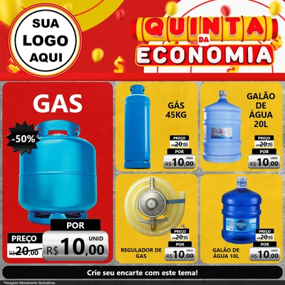 Modelo de Rede Social para Feed Facebook com o tema Quinta da Economia para Água e gás