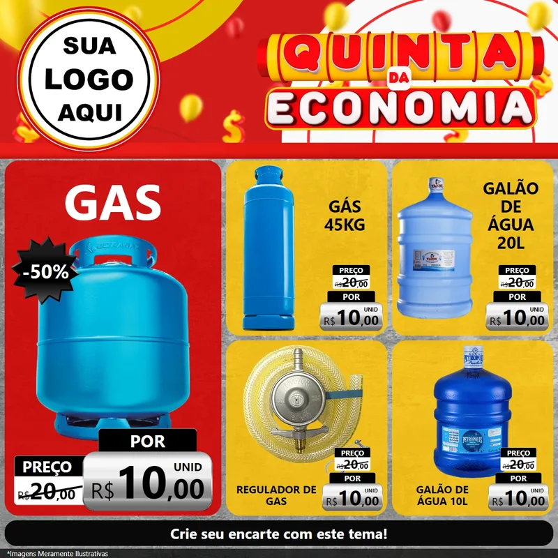 Modelo de Rede Social para Feed Facebook com o tema Quinta da Economia para Água e gás