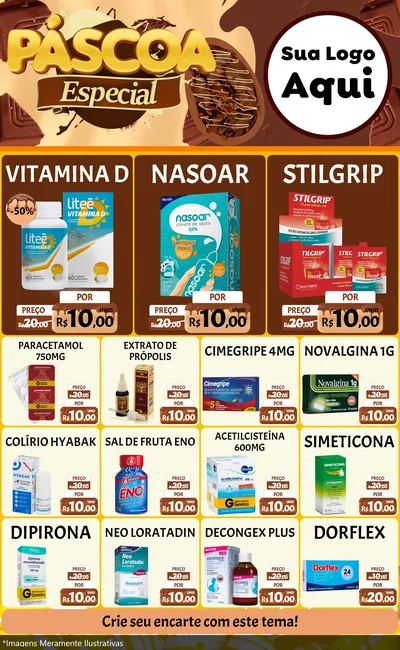 Modelo de Encarte para Encarte Grande com o tema Páscoa Especial para Farmácia