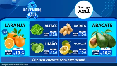 Modelo de TV para TV Horizontal com o tema Novembro Azul para Hortifrúti