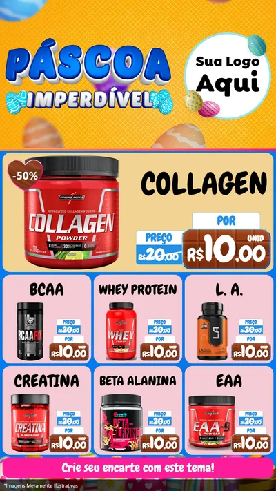 Modelo de Rede Social para Stories com o tema Páscoa Imperdível para Suplementos alimentares