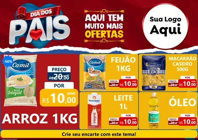 Modelo de Encarte para Encarte A4 Horizontal com o tema Dia dos Pais para Supermercado