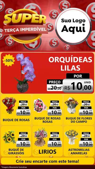 Modelo de Rede Social para Stories com o tema Super Terça Imperdível para Floricultura e jardim