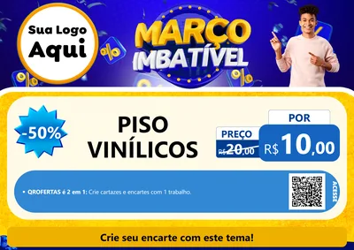 Modelo de Cartaz para Cartaz A4 Horizontal com o tema Março Imbatível para Material para Construção