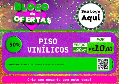 Modelo de Cartaz para Cartaz A4 Horizontal com o tema Bloco de Ofertas para Material para Construção