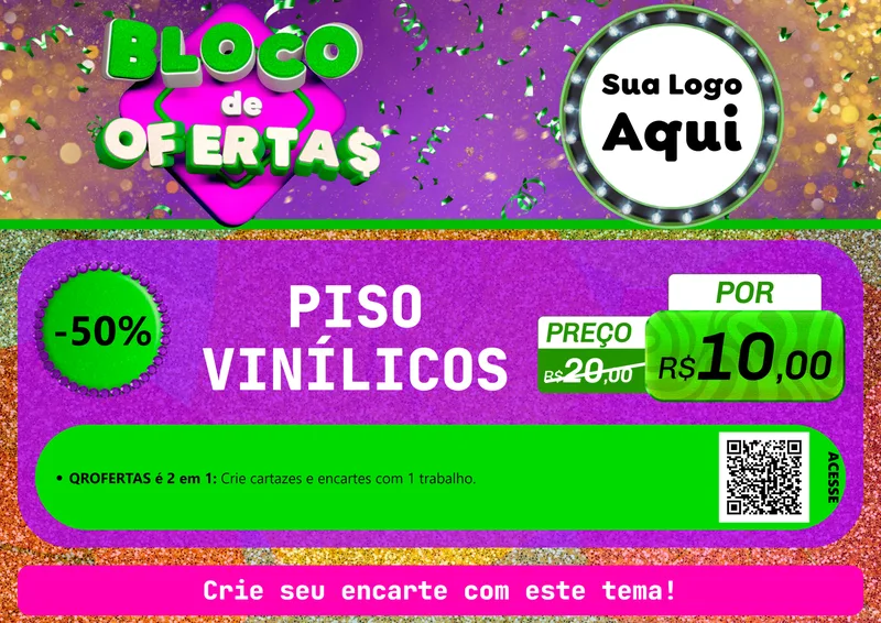 Modelo de Cartaz para Cartaz A4 Horizontal com o tema Bloco de Ofertas para Material para Construção