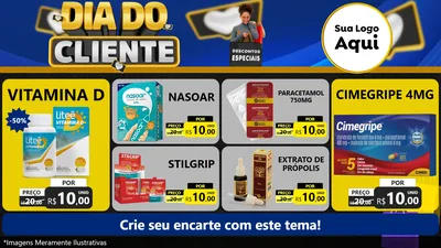 Modelo de TV para TV Horizontal com o tema Dia Do Cliente para Farmácia