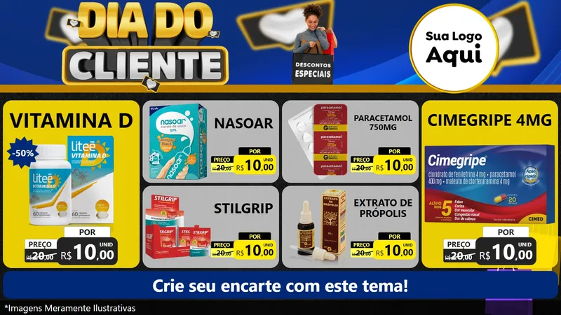 Modelo de TV para TV Horizontal com o tema Dia Do Cliente para Farmácia