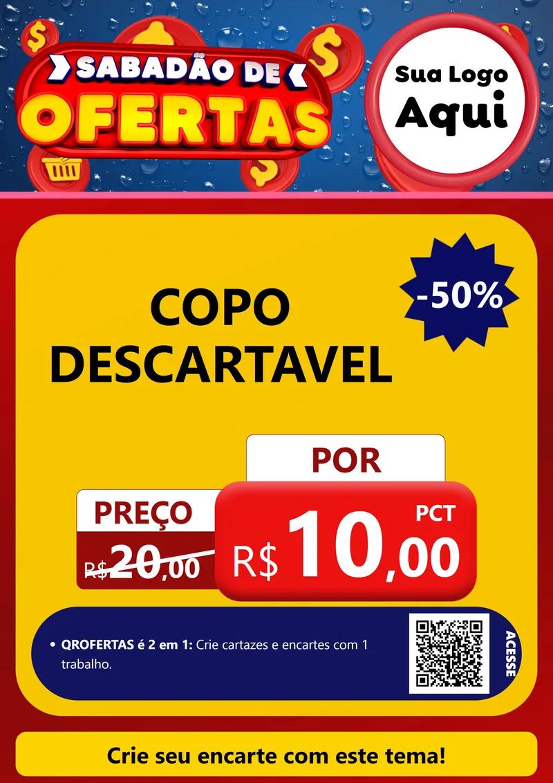 Modelo de Cartaz para Cartaz A4 Vertical com o tema Sabadão de Ofertas para Embalagens
