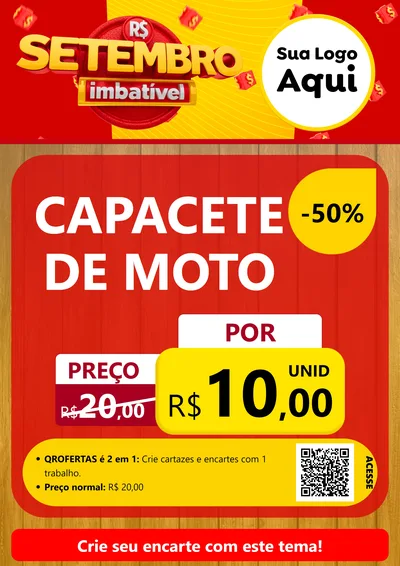 Modelo de Cartaz para Cartaz A4 Vertical com o tema Setembro Imbatível para Moto peças