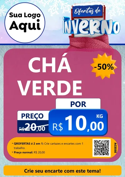 Modelo de Cartaz para Cartaz A4 Vertical com o tema Ofertas de Inverno para Produtos Naturais