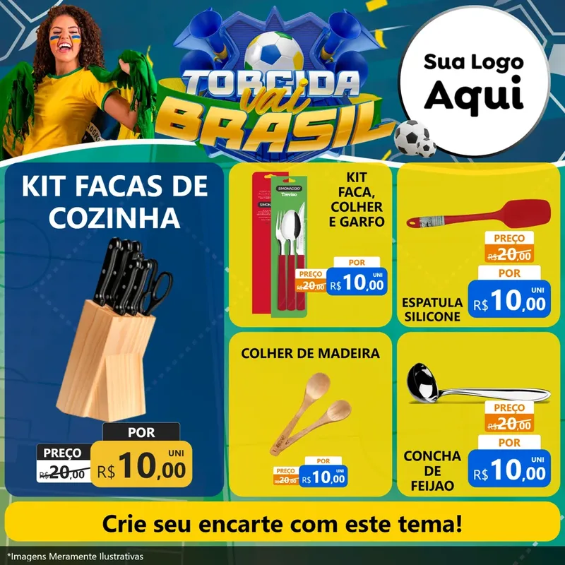 Modelo de Rede Social para Feed Facebook com o tema Torcida Vai Brasil - Copa para Utilidades Domésticas