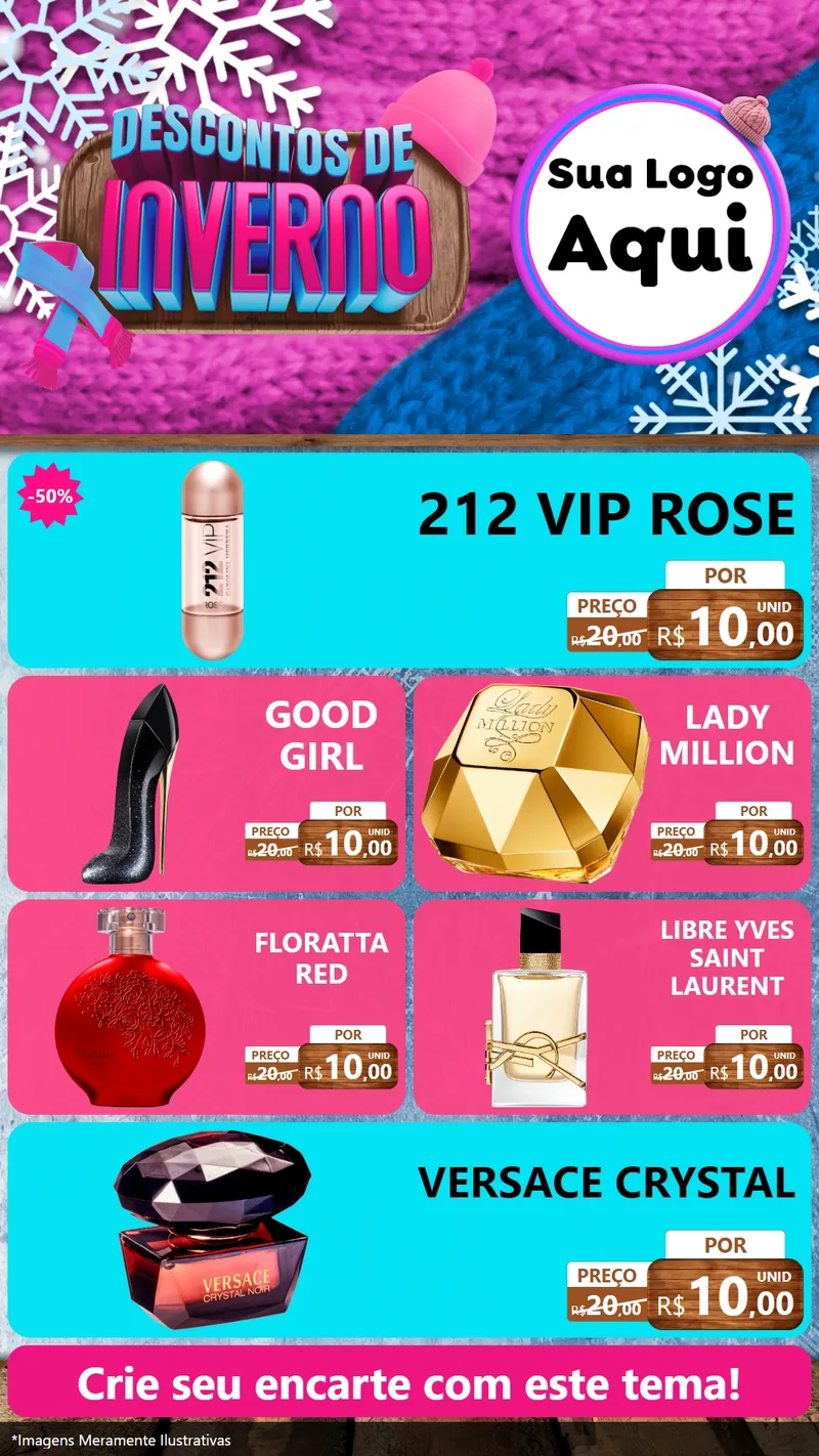 Modelo de TV para TV Vertical com o tema Descontos de Inverno para Perfumes