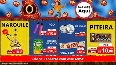 Modelo de TV para TV Horizontal com o tema Dia O - O Dia Mais Barato Do Mês para Tabacaria