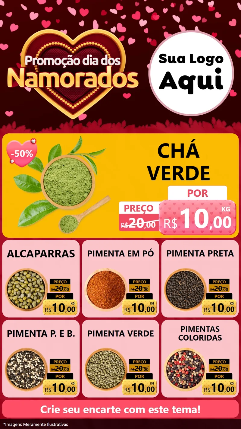 Modelo de Rede Social para Stories com o tema Promoção Dia Dos Namorados para Produtos Naturais