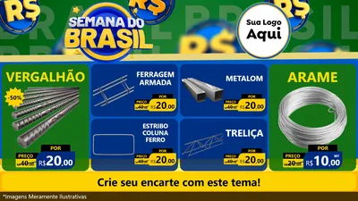 Modelo de TV para TV Horizontal com o tema Semana Do Brasil para Ferragens