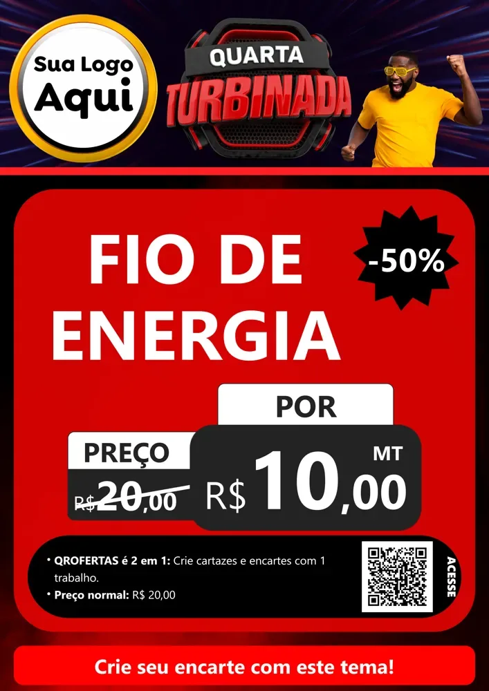 Modelo de Cartaz para Cartaz A4 Vertical com o tema Quarta Turbinada para Materiais Elétricos