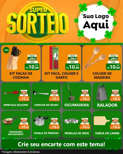 Modelo de Rede Social para Feed Instagram com o tema Super Sorteio para Utilidades Domésticas