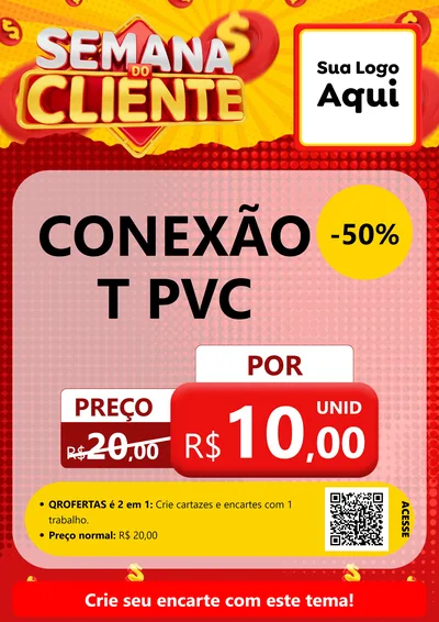 Modelo de Cartaz para Cartaz A4 Vertical com o tema Semana do Cliente para Tubos e conexões