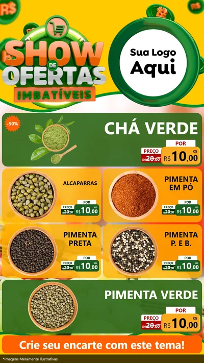 Modelo de TV para TV Vertical com o tema Show de Ofertas Imbatíveis para Produtos Naturais