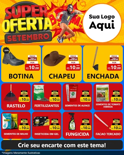 Modelo de Rede Social para Feed Instagram com o tema Super Oferta Setembro para Agropecuária