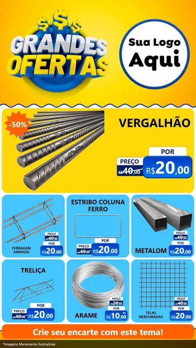 Modelo de Rede Social para Stories com o tema Grandes Ofertas para Ferragens